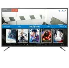 Новый Smart-Телевизор DEXP f48d8000k / диагональ 48 дюймов (121см)/ Smart TV/ Wi-Fi/ Разрешение FullHD( 1920x1080)/ Direct LED подсветка/ 60 Гц/ HDMI x3, USB x2/ Объемное звучание/ в коробке на гарант